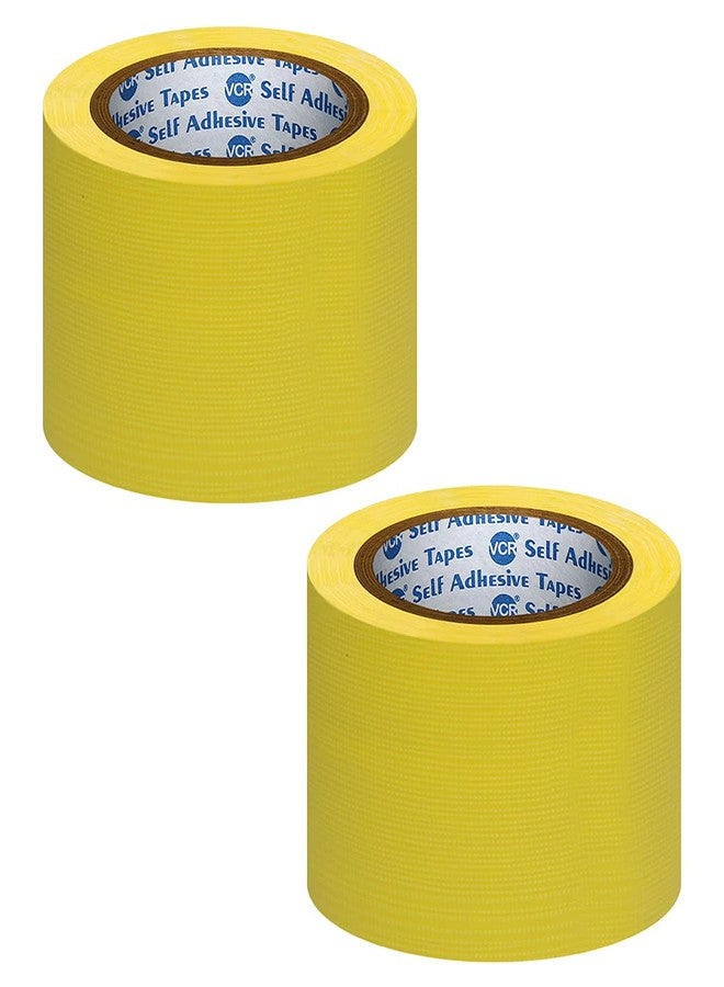 VCR Yellow Duct Tape - 18 Meters in Length 72mm / 3" Width - 2 Rolls Per Pack - Strong Book Binding Tape - Waterproof Heavy Duty Duct Tape - Image 1